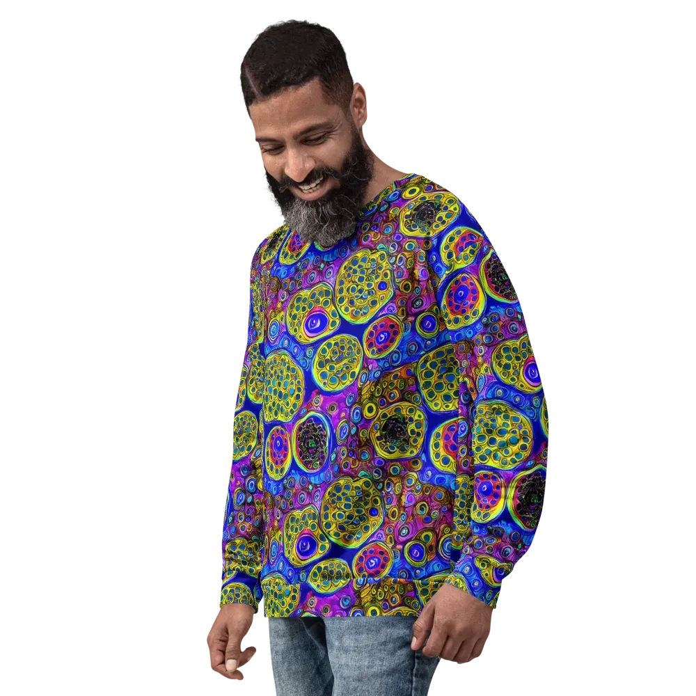 Electric Pomegranate on Sweatshirt — Left Front