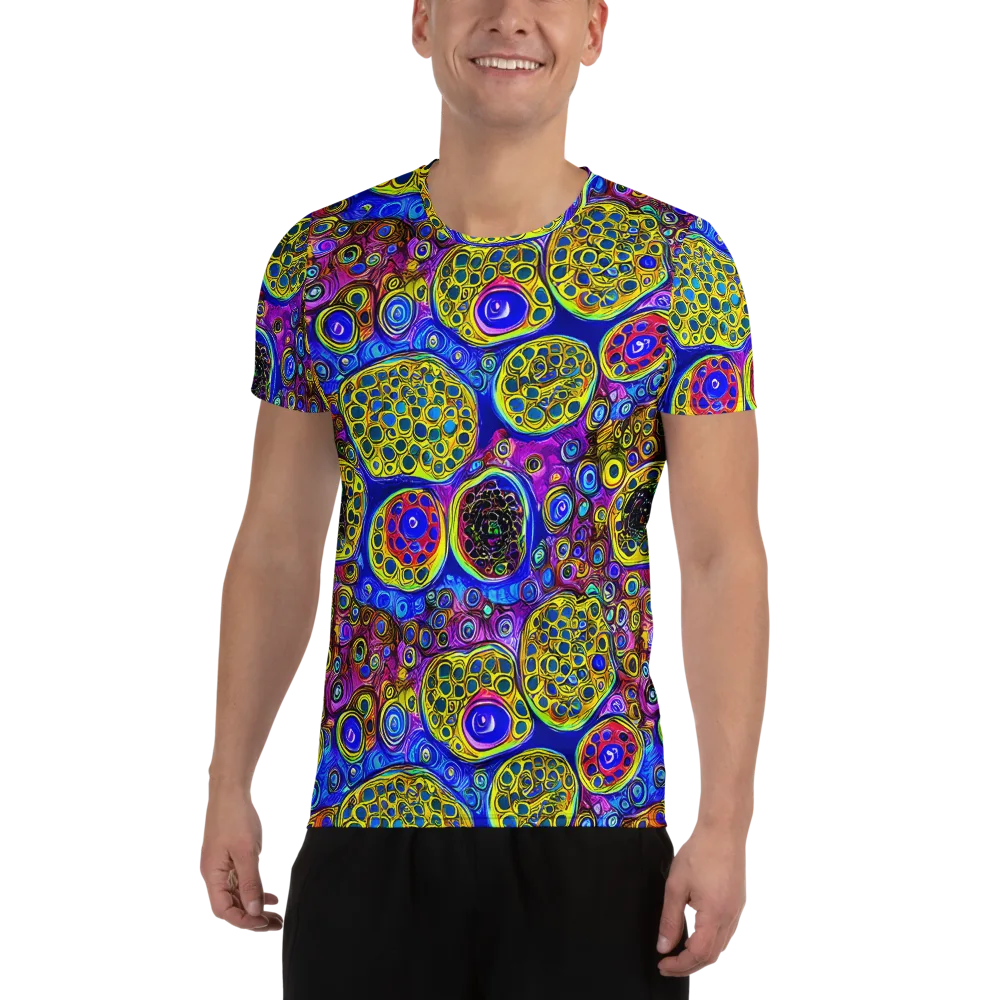 Electric Pomegranate on Men's Athletic T-Shirt — Front