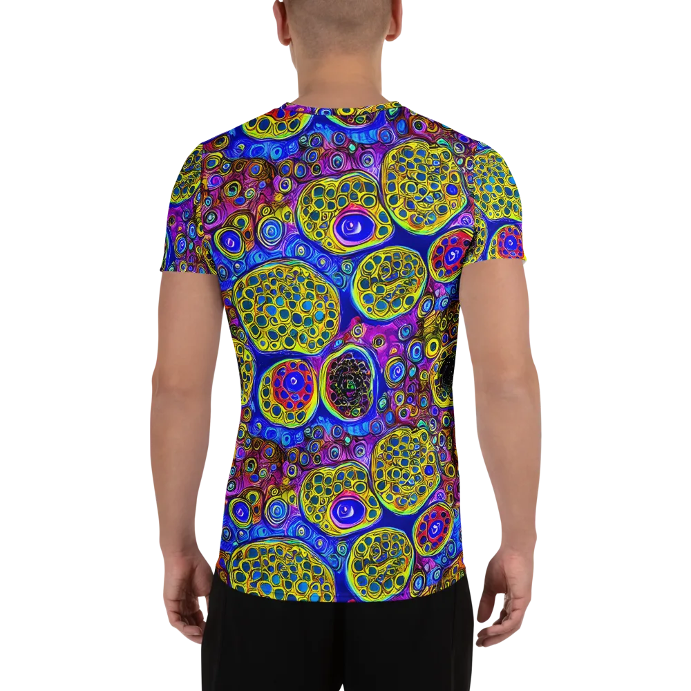 Electric Pomegranate on Men's Athletic T-Shirt — Back