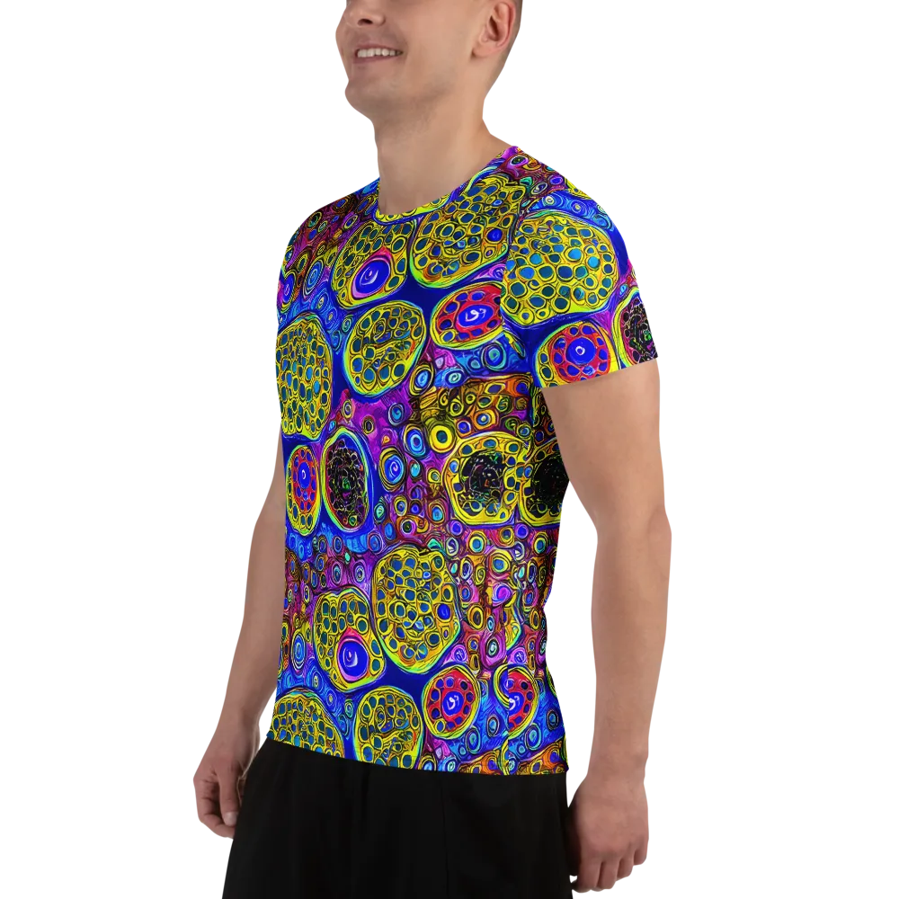 Electric Pomegranate on Men's Athletic T-Shirt — Left