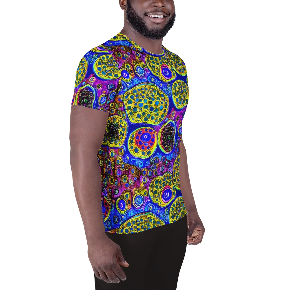 Electric Pomegranate on Men's Athletic T-Shirt — Right