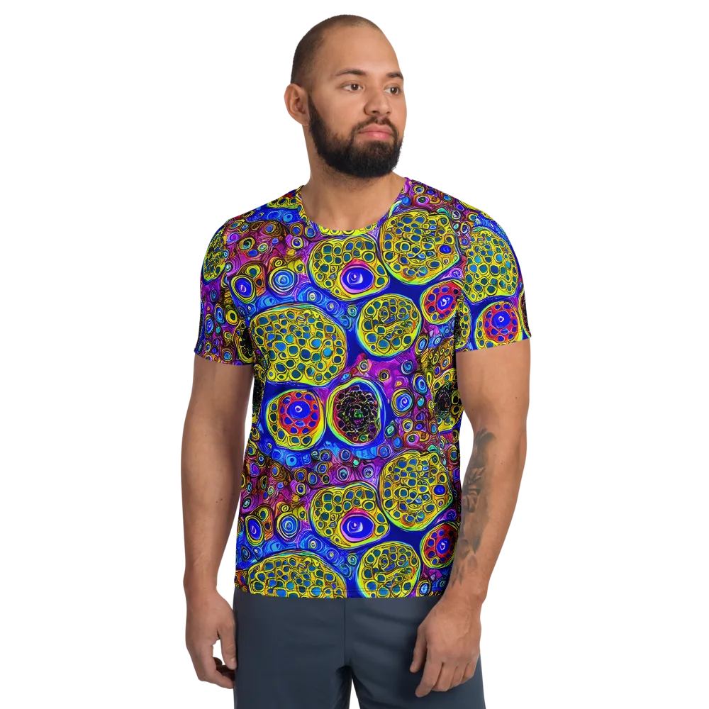 Electric Pomegranate on Men's Athletic T-Shirt — Front