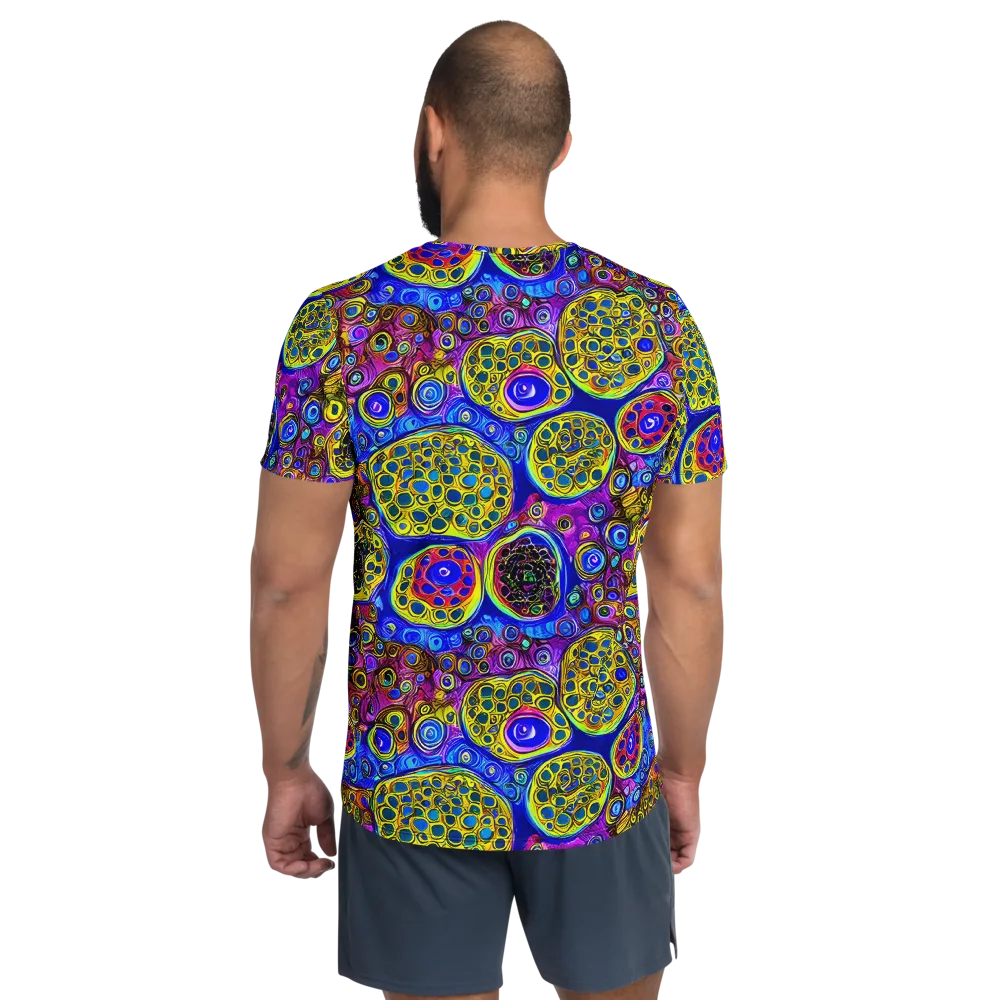 Electric Pomegranate on Men's Athletic T-Shirt — Back