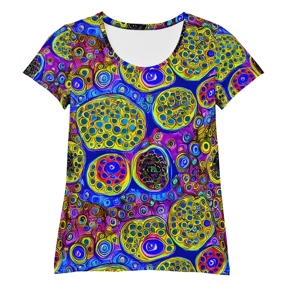 Electric Pomegranate on Women's Athletic T-Shirt — Front