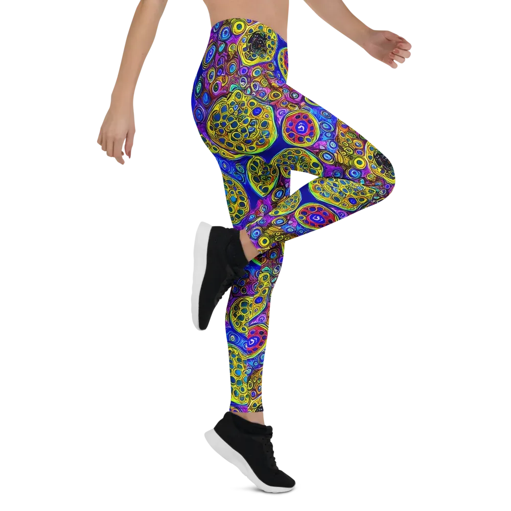 Electric Pomegranate on Leggings — Right