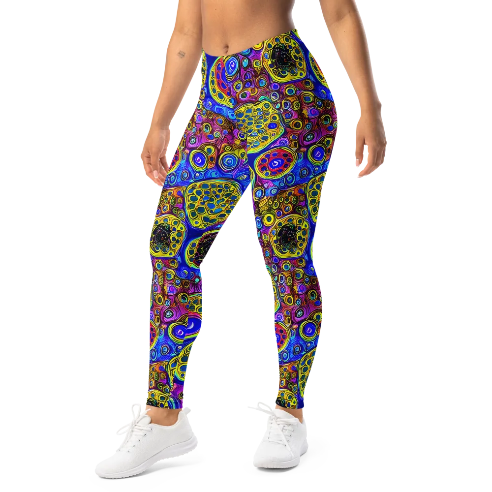 Electric Pomegranate on Leggings — Left Front
