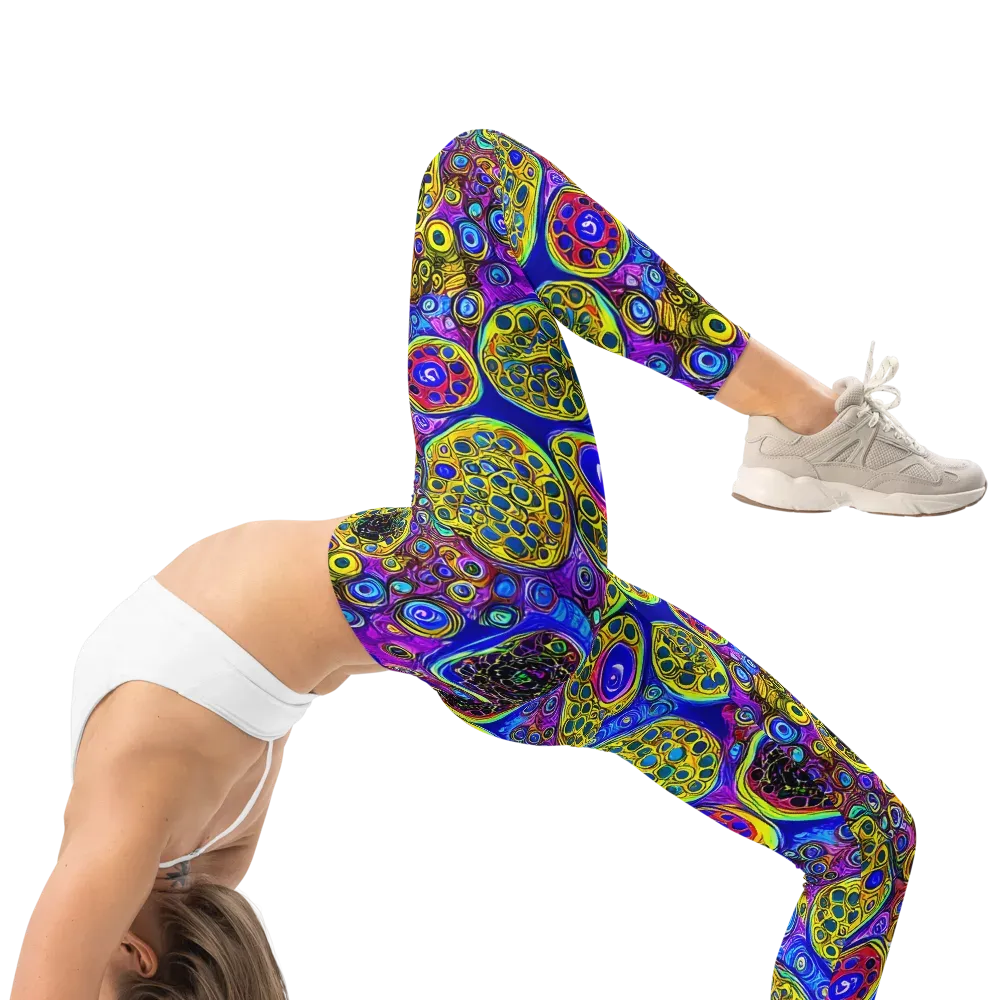 Electric Pomegranate on Leggings — Right