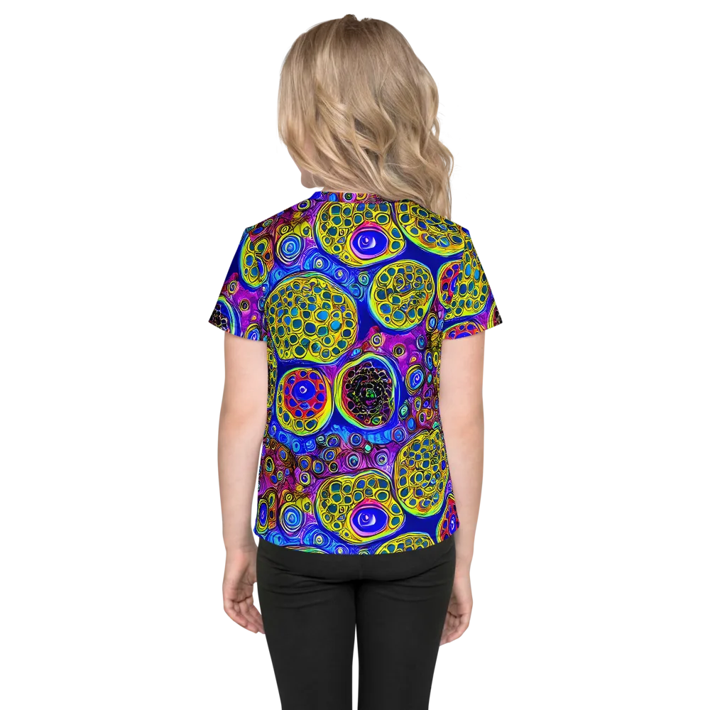 Electric Pomegranate on Kids Crew Neck T-Shirt — Back