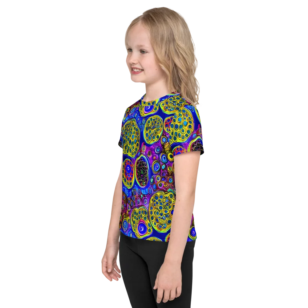 Electric Pomegranate on Kids Crew Neck T-Shirt — Left