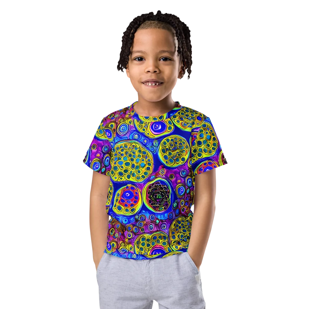 Electric Pomegranate on Kids Crew Neck T-Shirt — Front