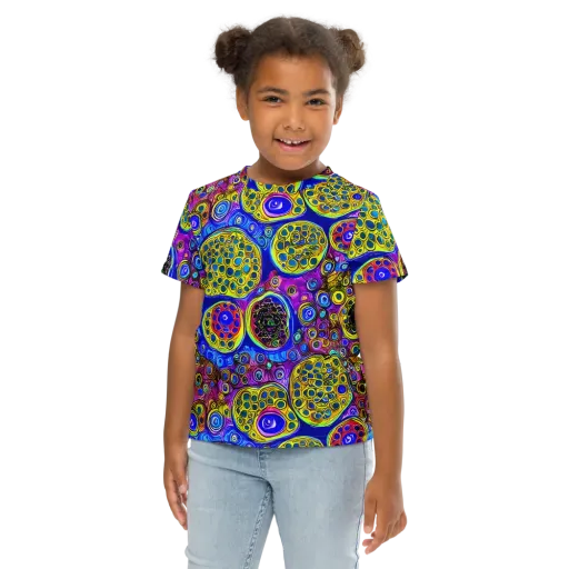 Electric Pomegranate on a Kids Crew Neck T-Shirt