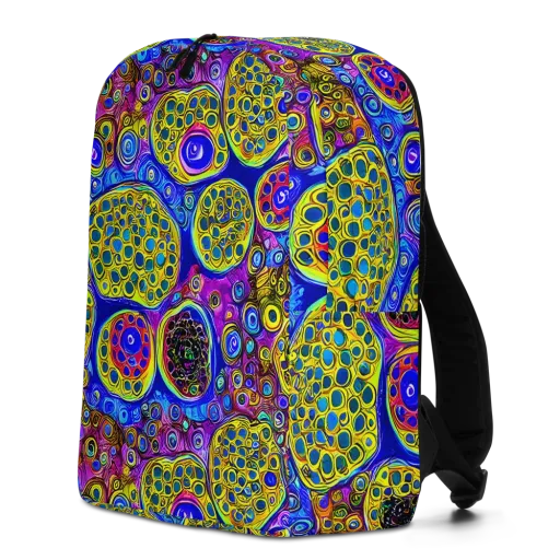 Electric Pomegranate on a Minimalist Backpack