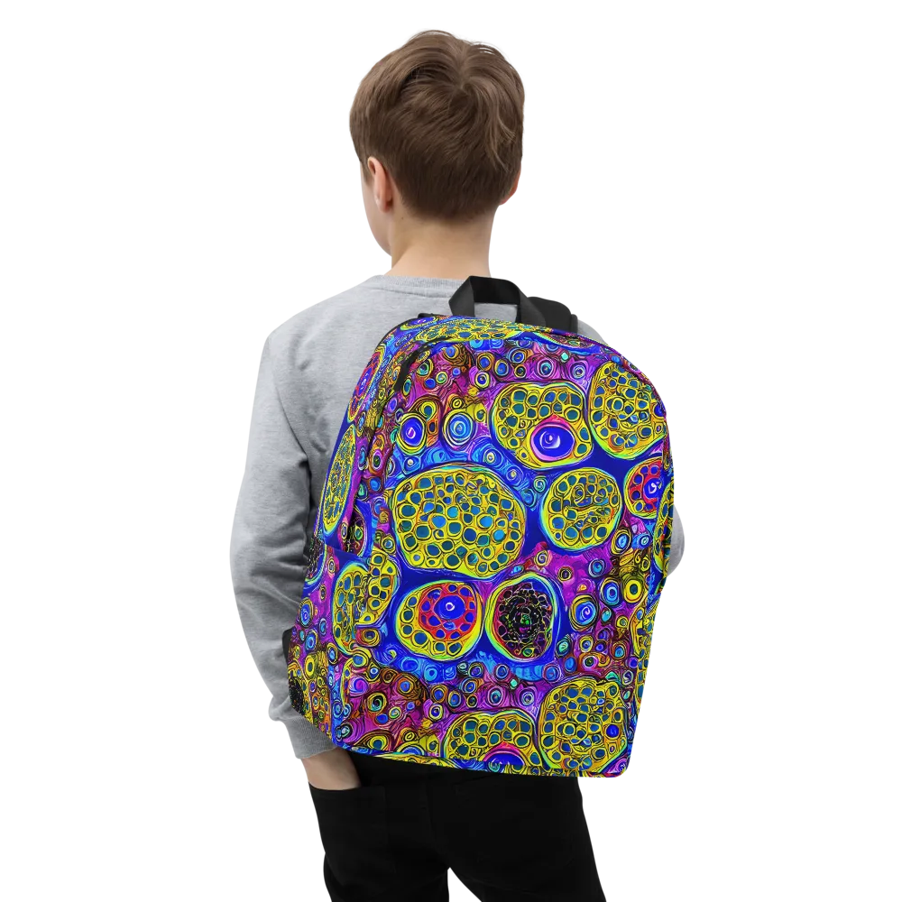 Electric Pomegranate on Minimalist Backpack — Zoomed-in