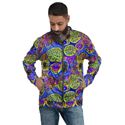 Electric Pomegranate on a Bomber Jacket