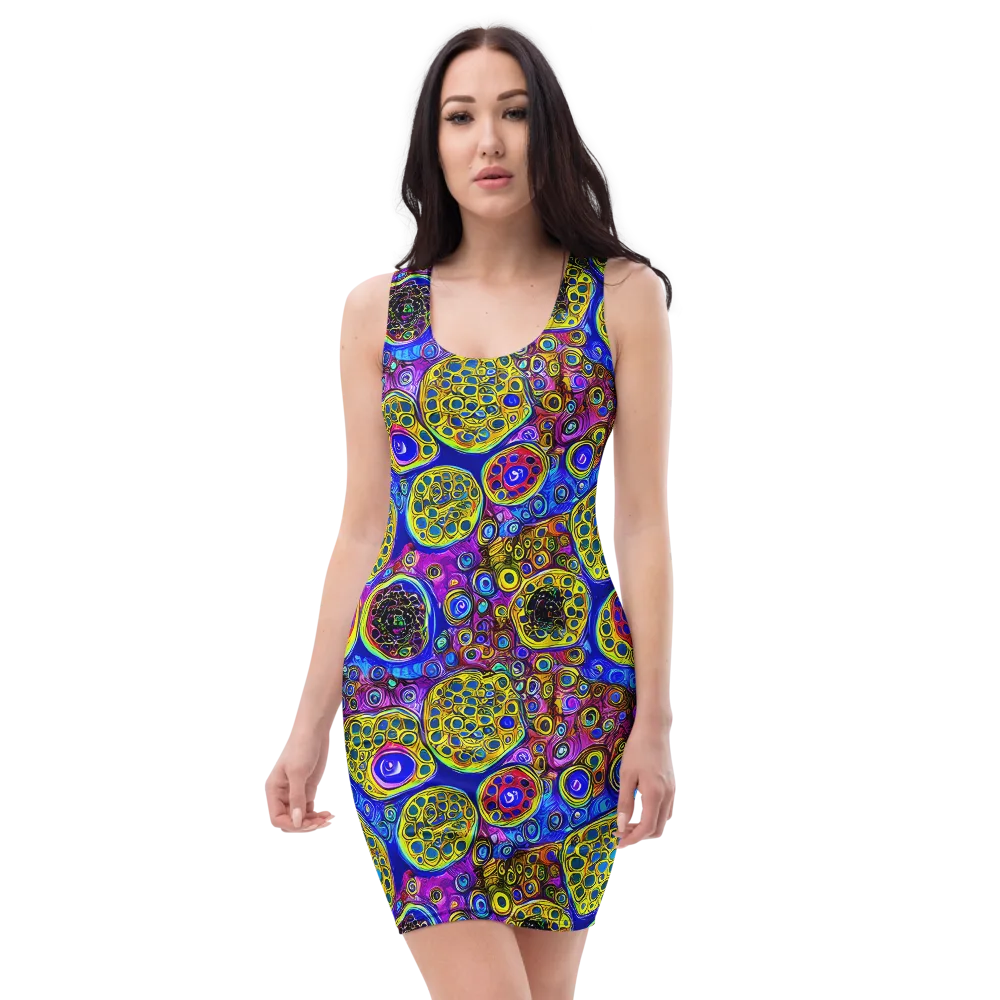Electric Pomegranate on Bodycon Dress — Front