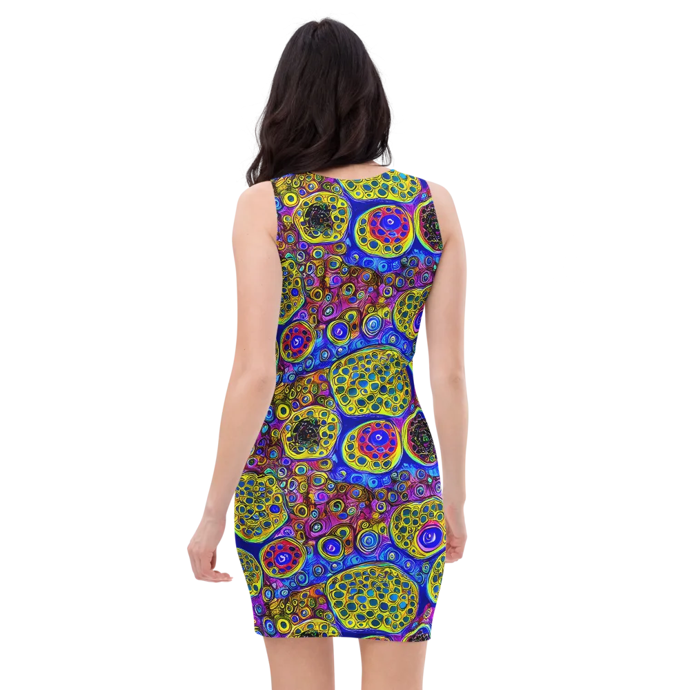 Electric Pomegranate on Bodycon Dress — Back