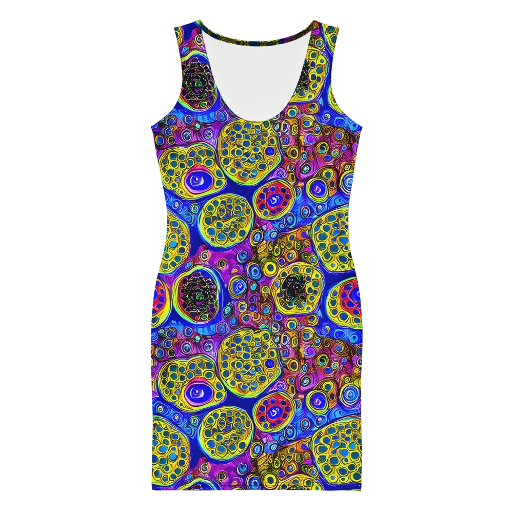 Electric Pomegranate on Bodycon Dress — Front
