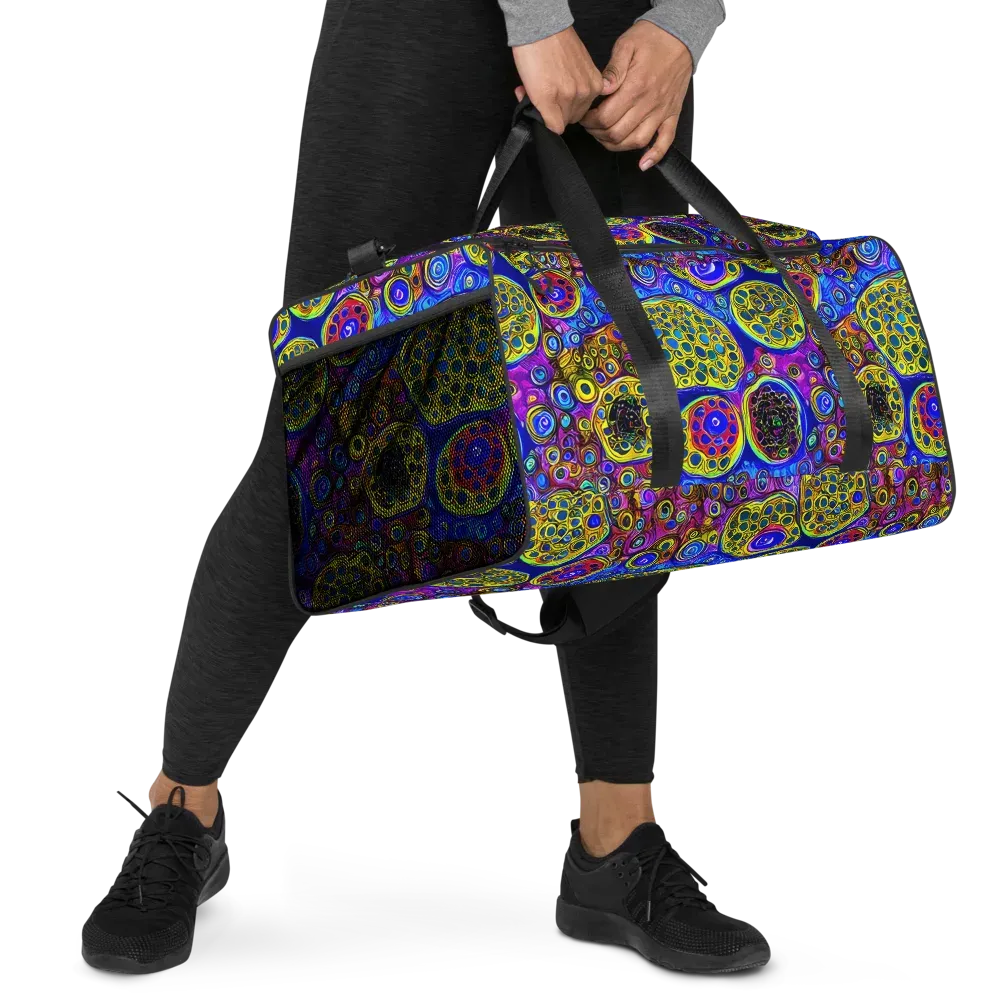 Electric Pomegranate on Duffle Bag — Right Front