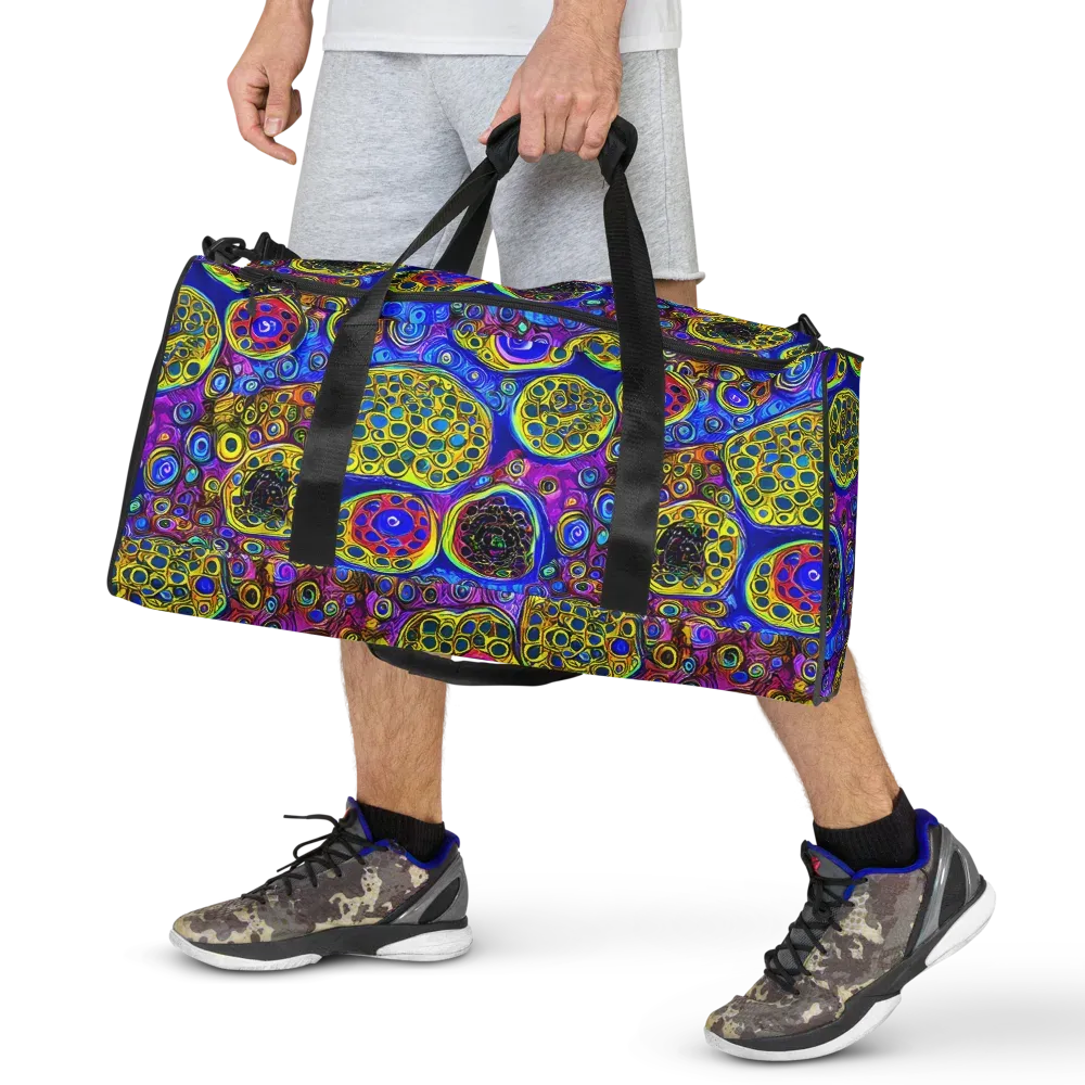 Electric Pomegranate on Duffle Bag — Front