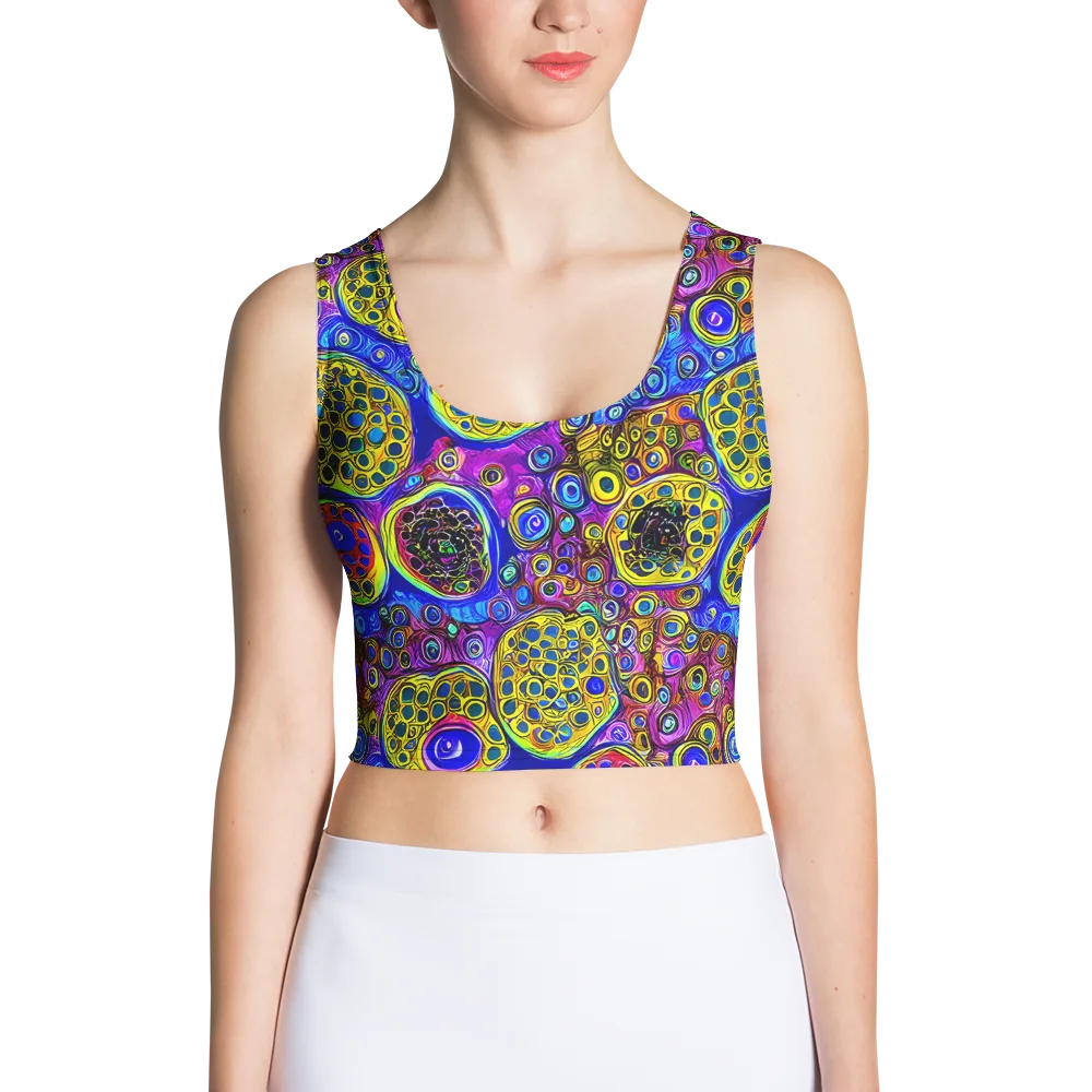 Electric Pomegranate on Crop Top — Front