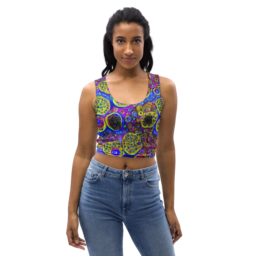 Electric Pomegranate on Crop Top — Front