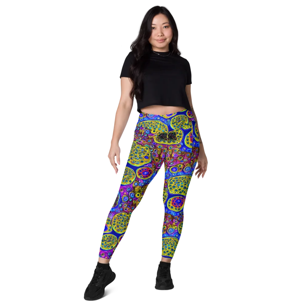 Electric Pomegranate on Leggings with Pockets — Front
