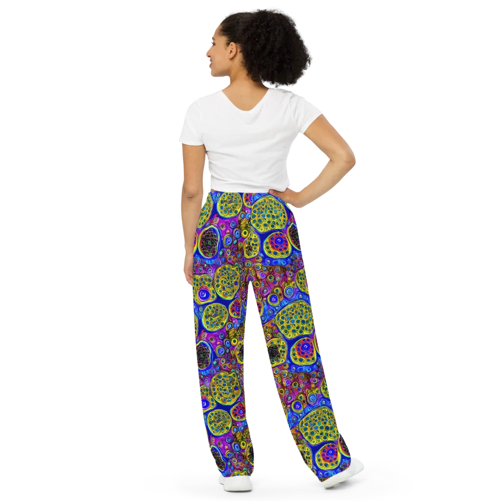 Electric Pomegranate on Wide-Leg Pants — Back