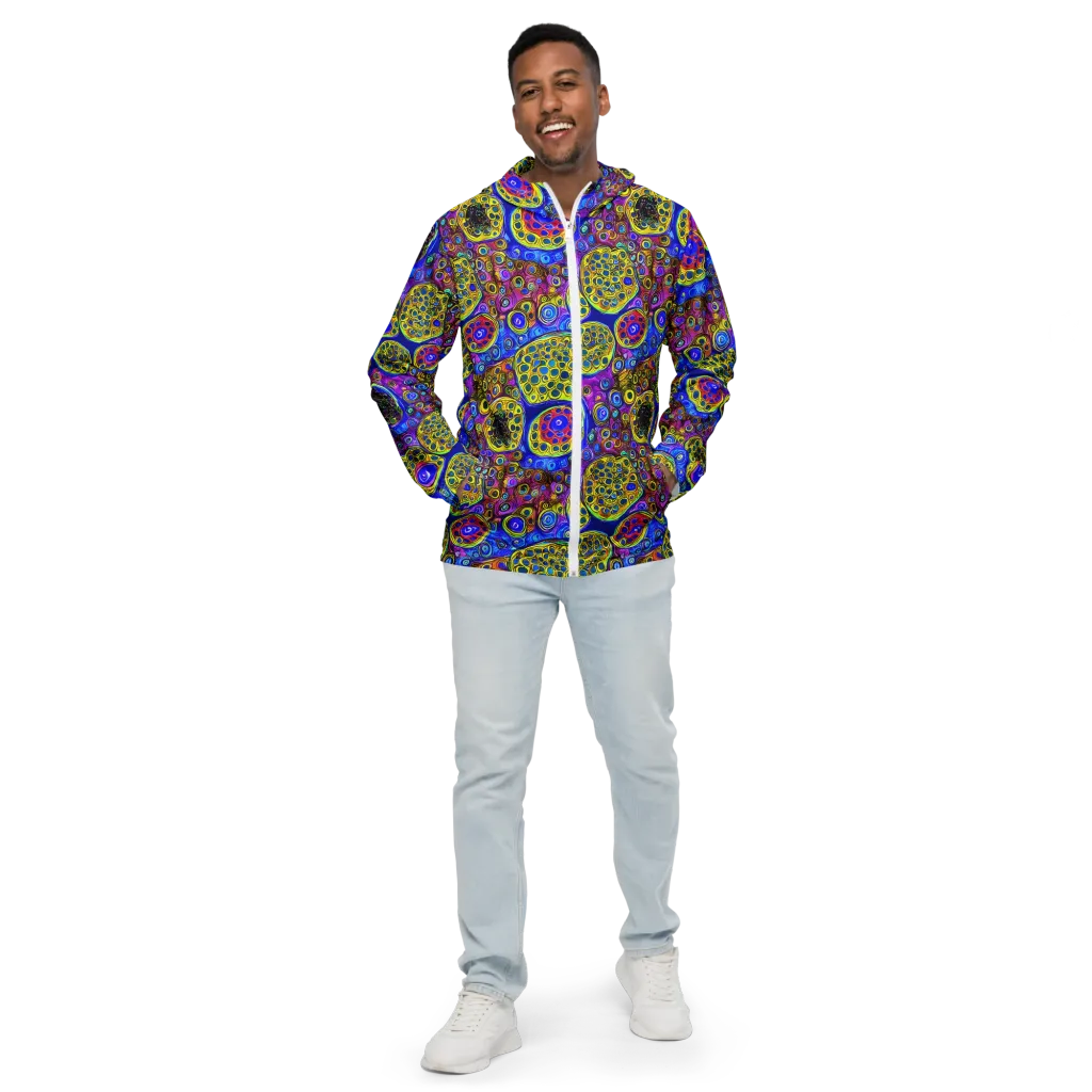 Electric Pomegranate on Men's Windbreaker — Front