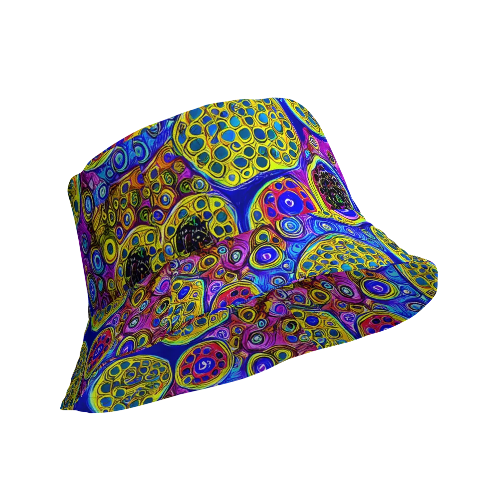 Electric Pomegranate on Reversible Bucket Hat — Product details Outside