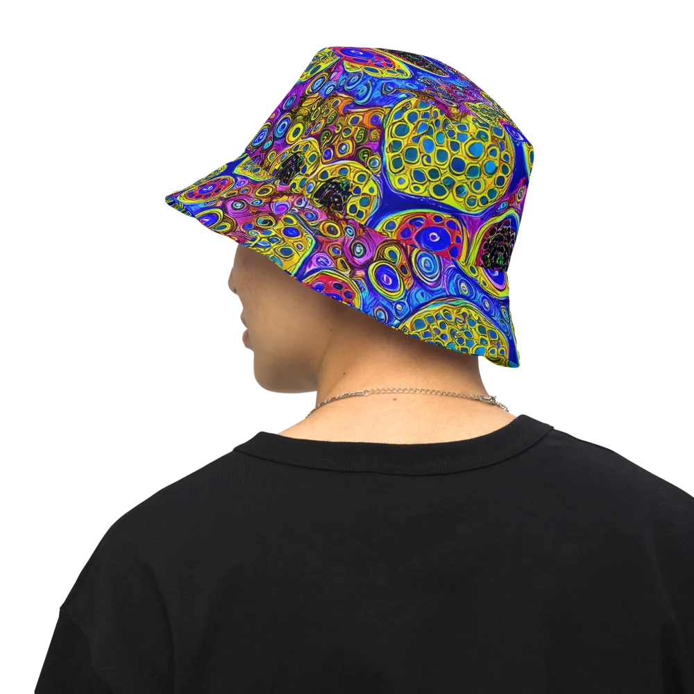 Electric Pomegranate on Reversible Bucket Hat — Back Inside