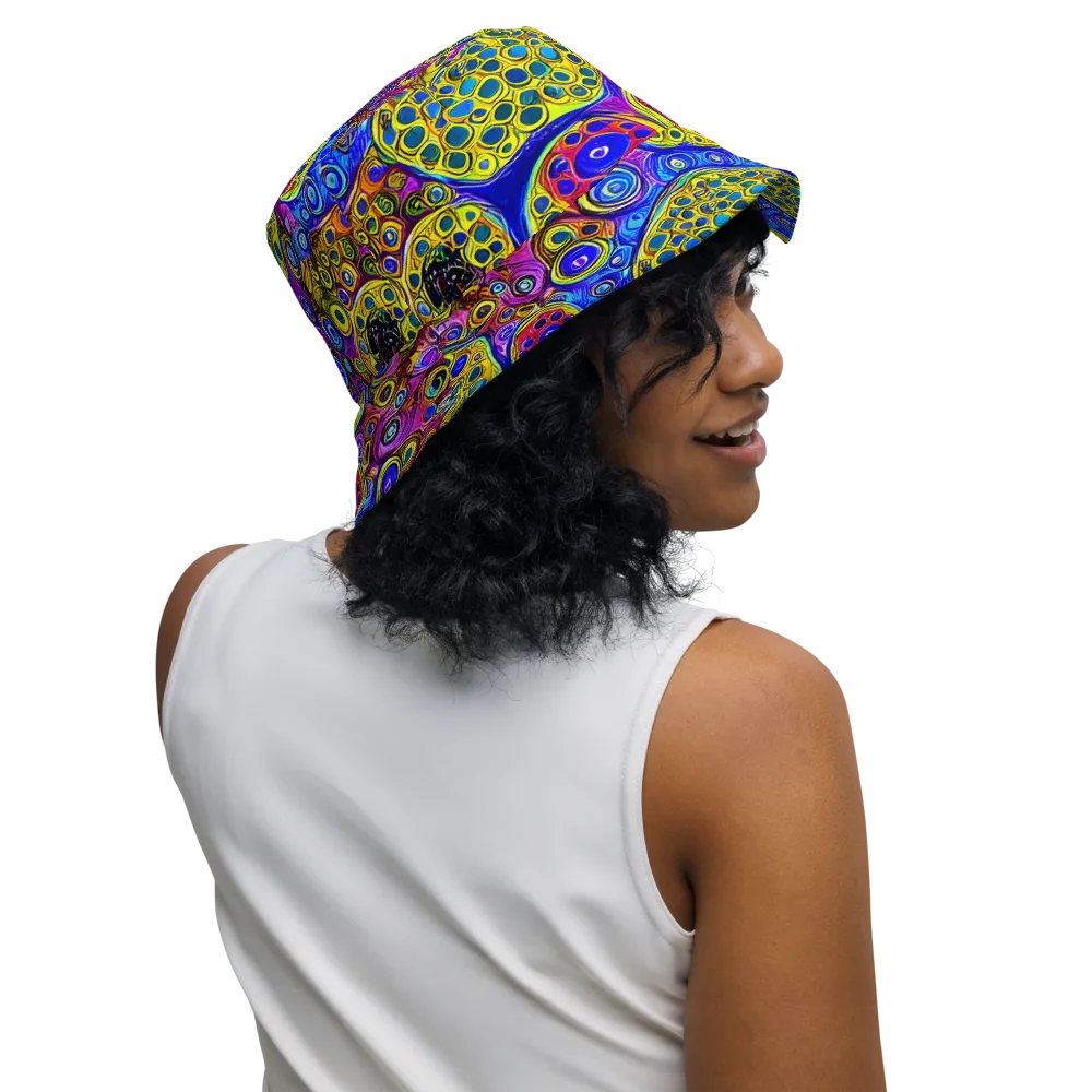 Electric Pomegranate on Reversible Bucket Hat — Right Outside