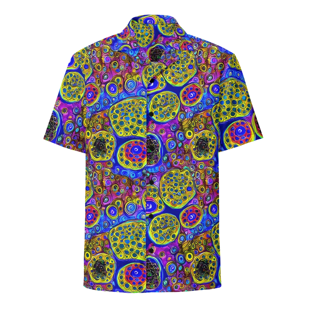 Electric Pomegranate on Button Shirt — Front