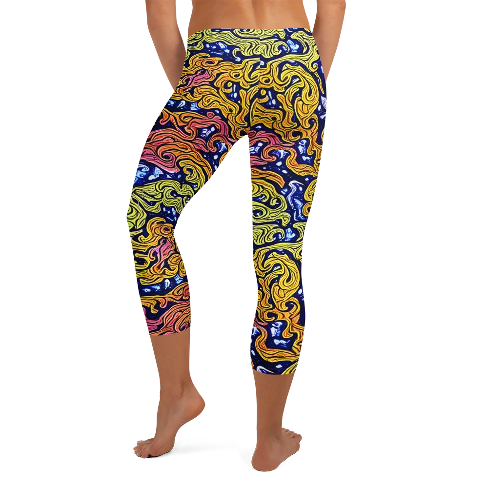 Golden Whorl on Capri Leggings — Back