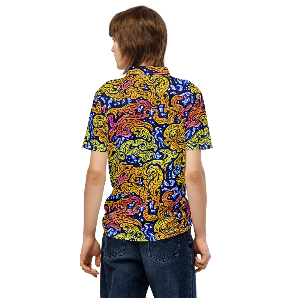 Golden Whorl on Men's Slim Fit Polo Shirt — Back