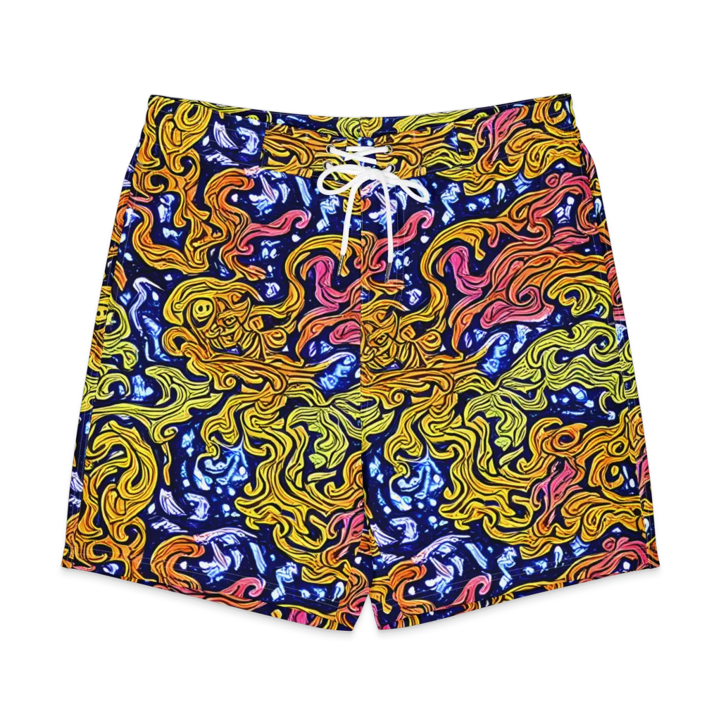 Golden Whorl on Men's Board Shorts — Front