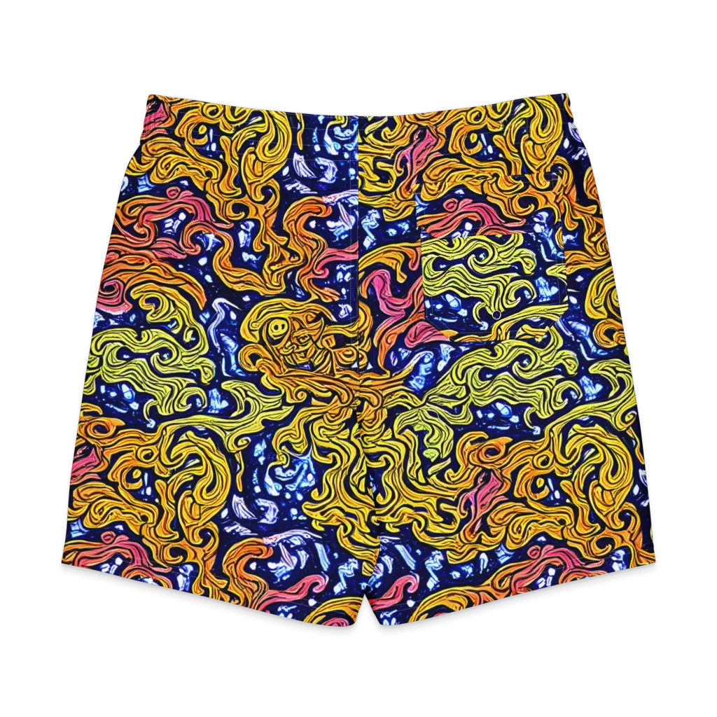 Golden Whorl on Men's Board Shorts — Back
