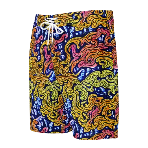 Golden Whorl on a Men's Board Shorts