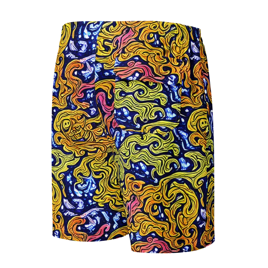 Golden Whorl on Men's Board Shorts — Back