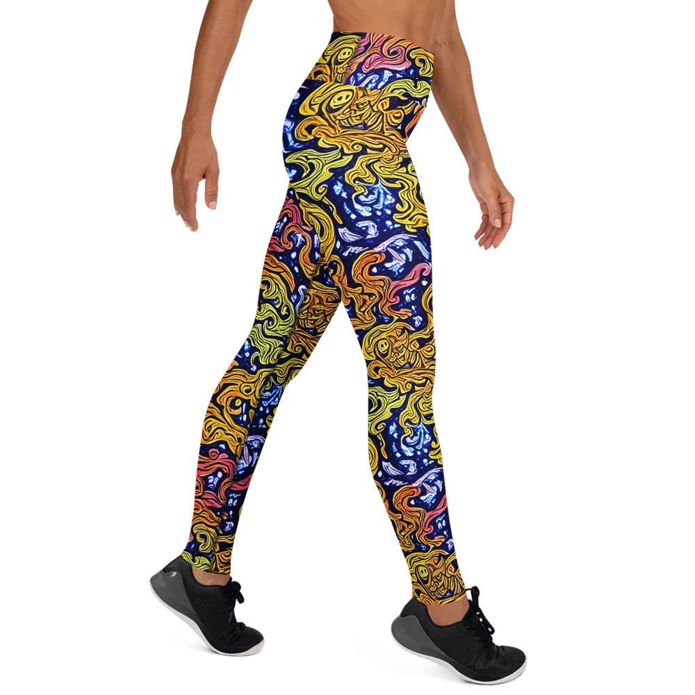 Golden Whorl on Yoga Leggings — Right