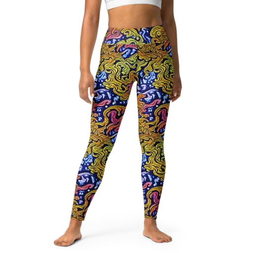 Golden Whorl on a Yoga Leggings