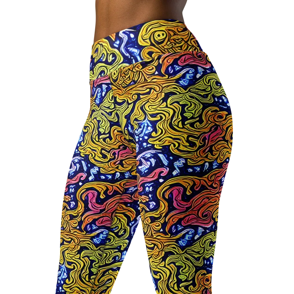 Golden Whorl on Yoga Leggings — Left Front