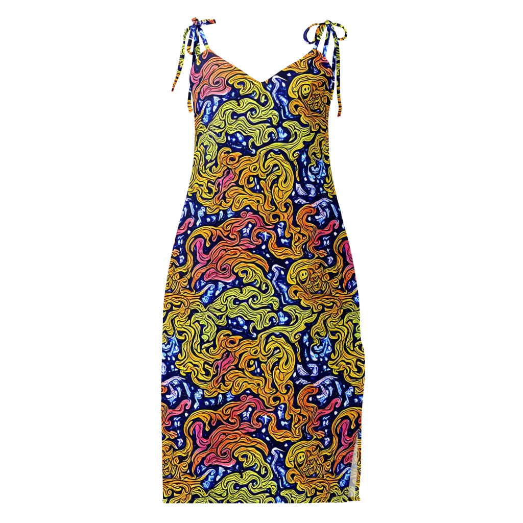 Golden Whorl on Slip Dress — Front