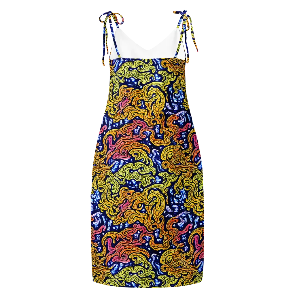 Golden Whorl on Slip Dress — Back