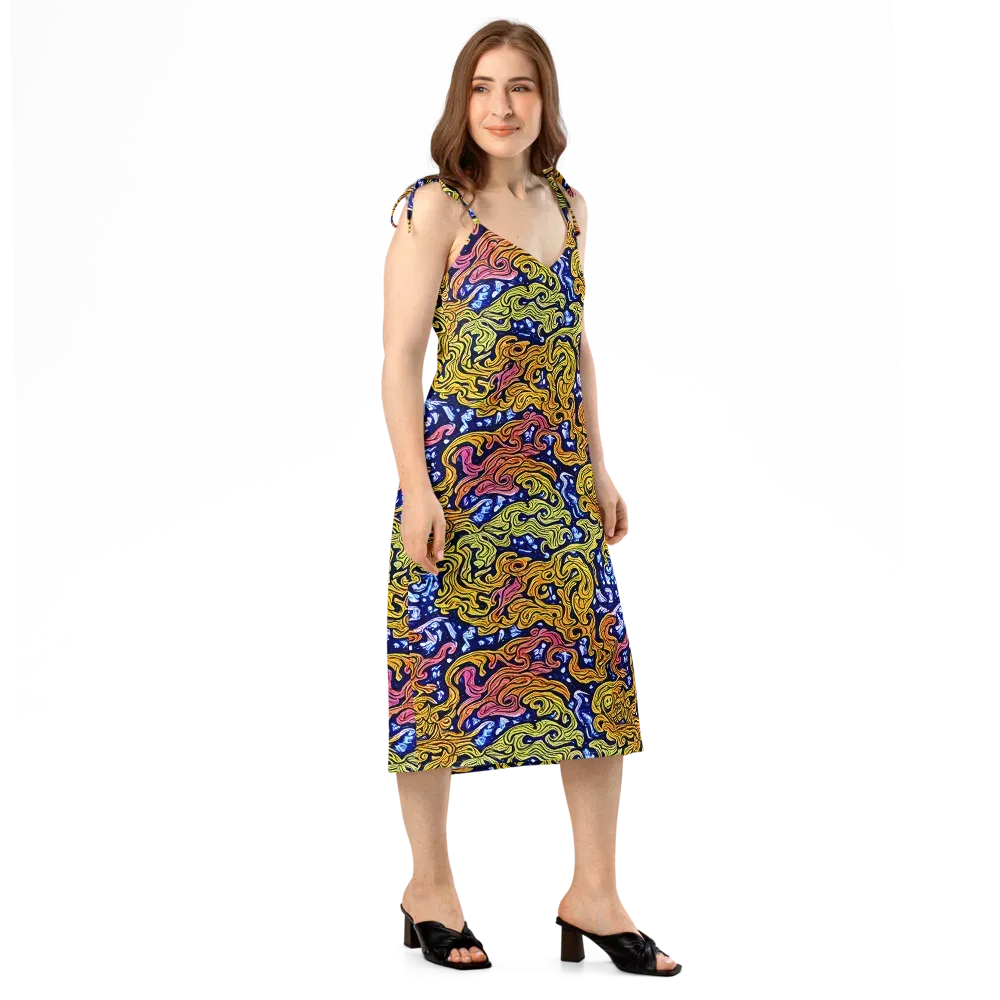 Golden Whorl on Slip Dress — Right Front