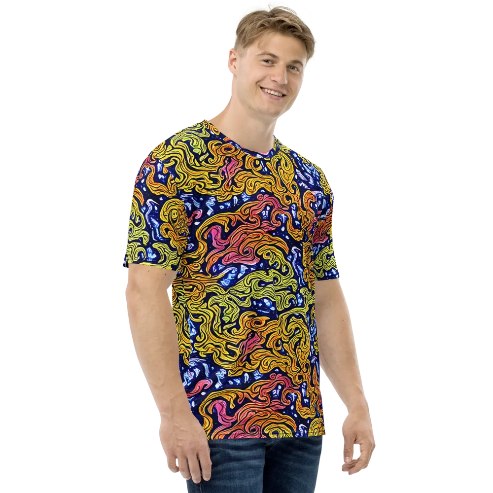 Golden Whorl on Men's Crew Neck T-Shirt — Right