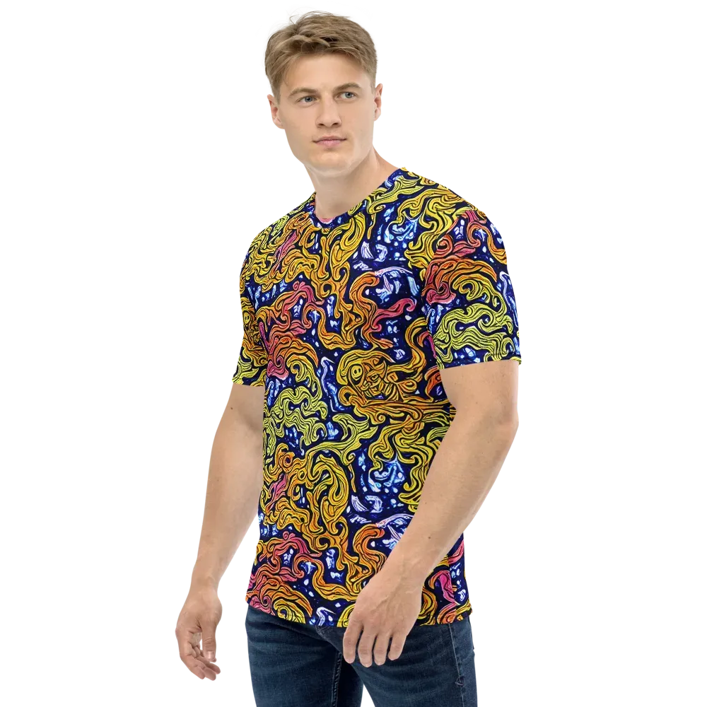 Golden Whorl on Men's Crew Neck T-Shirt — Left