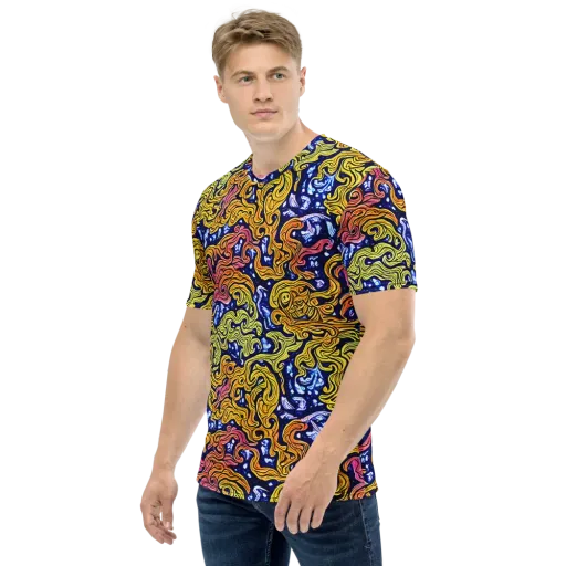 Golden Whorl on a Men's Crew Neck T-Shirt