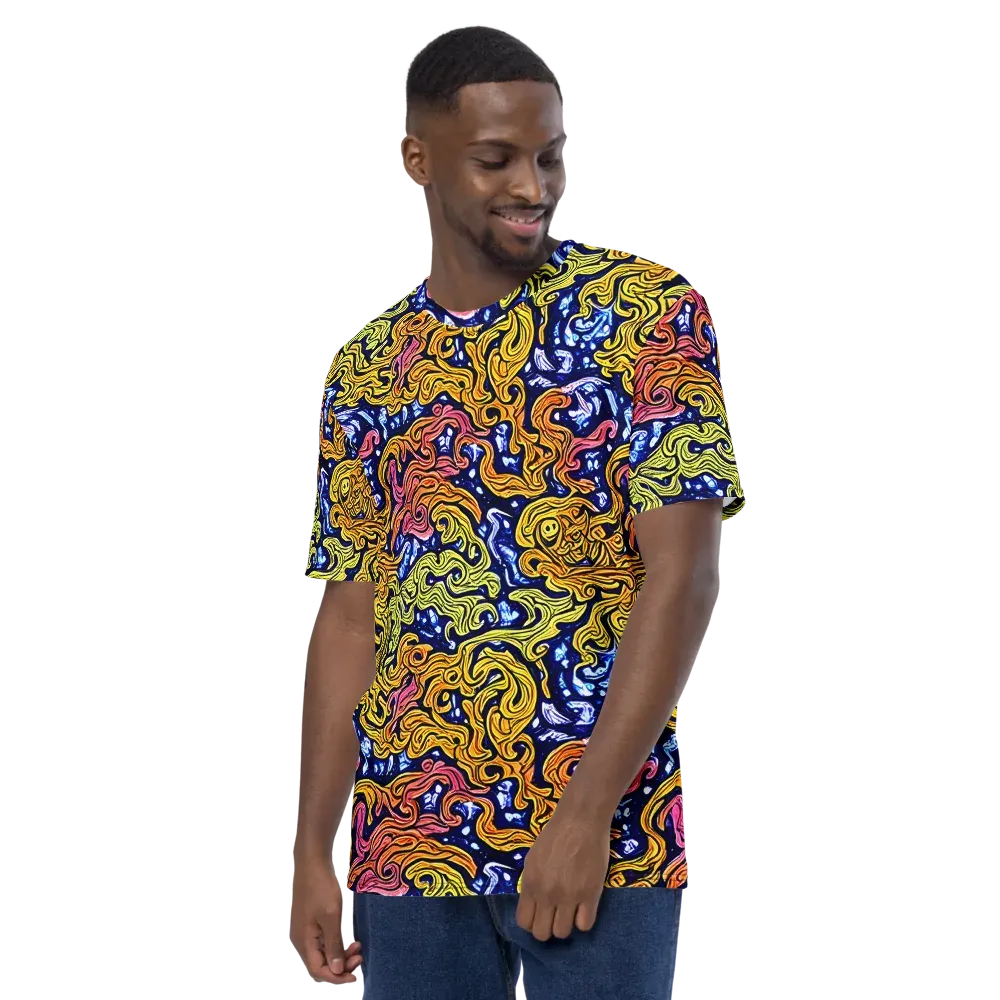 Golden Whorl on Men's Crew Neck T-Shirt — Left