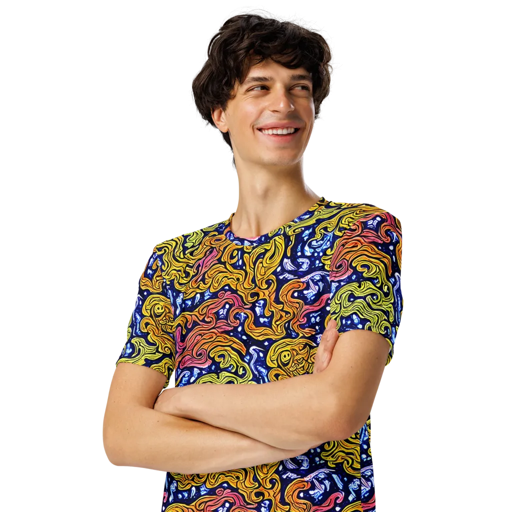 Golden Whorl on Men's Crew Neck T-Shirt — Left Front