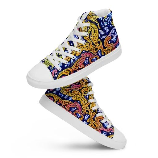 Golden Whorl on a Men's High Top Canvas Shoes